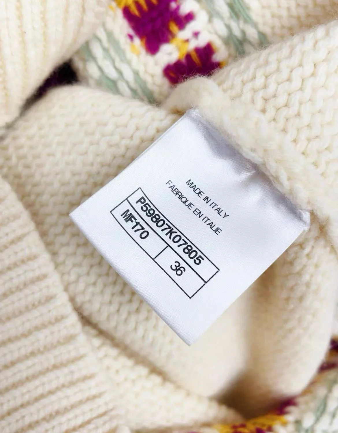 Chanel coco neige ski series colourful knitted white sweater size 36 - Image 2