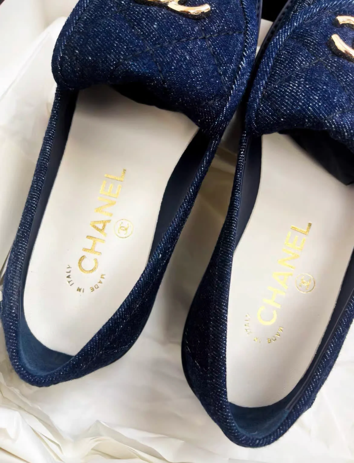 Chanel 24ss dark blue denim mocassin - Image 3