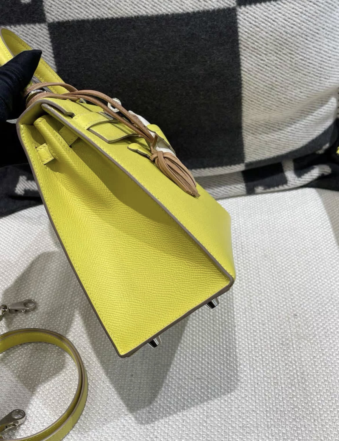Hermes Kelly 25 Sellier Lime Epsom Palladium Hardware - Image 3