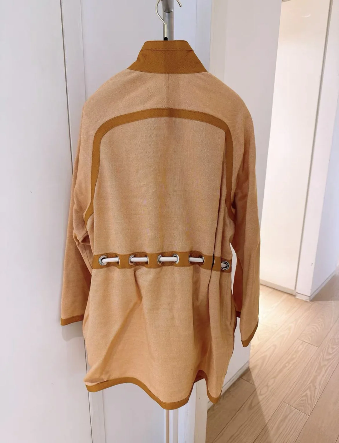 Hermes Leather Cashmere long coat - Image 3