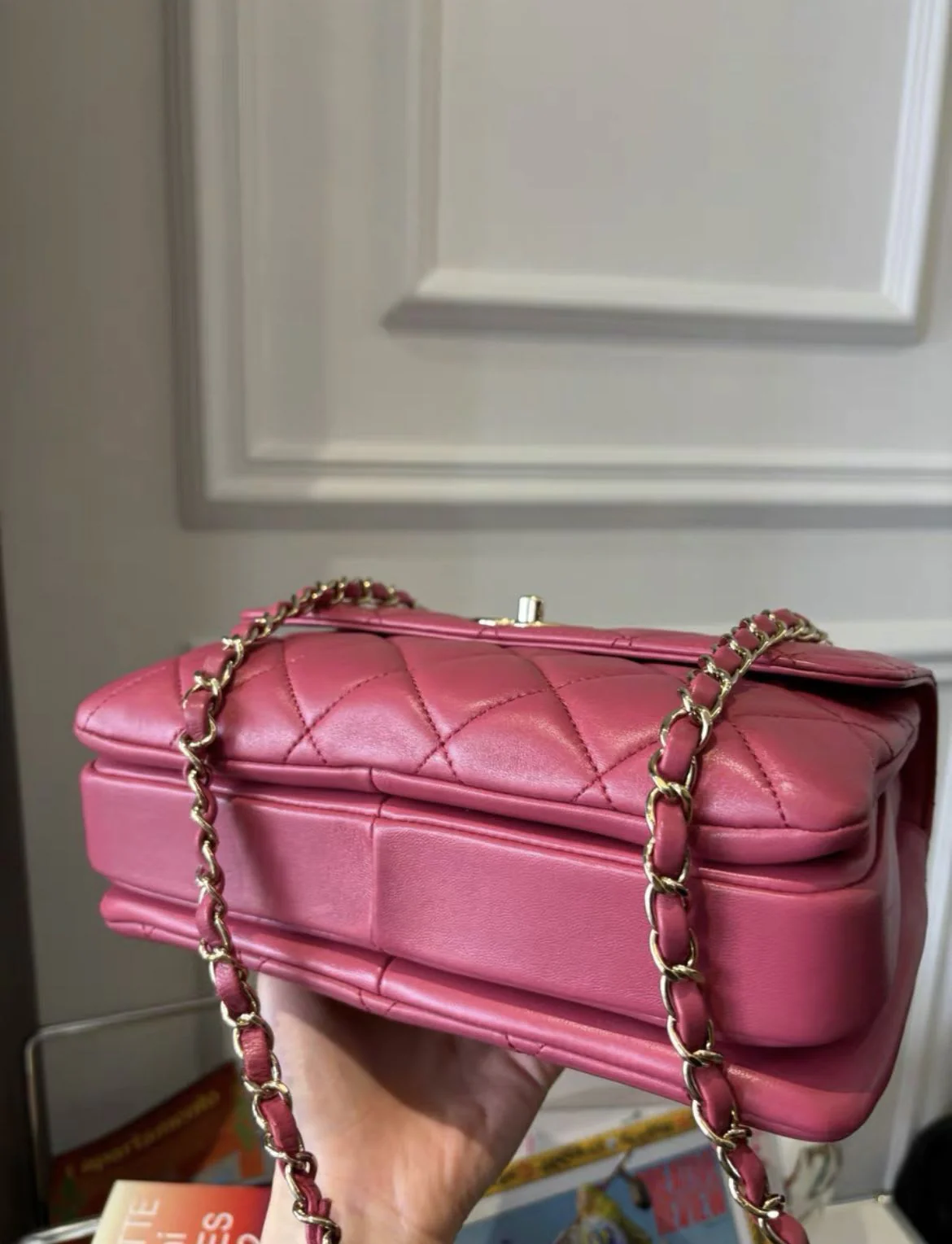 Chanel pink coco handle medium size - Image 5