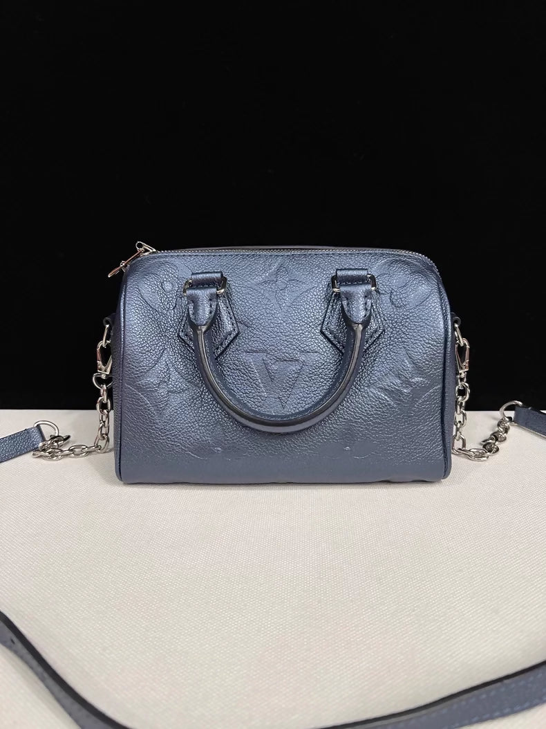 Louis Vuitton Speedy 20 blue embossed silver hardware - Image 2