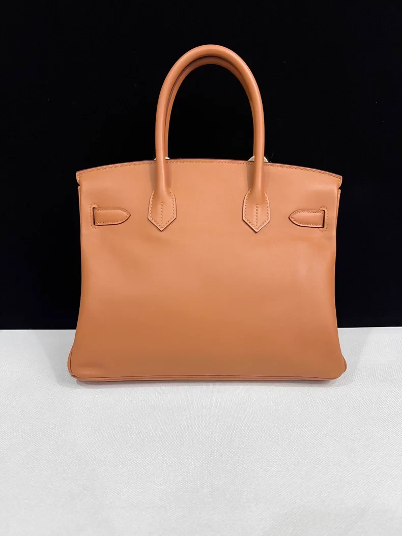 Hermes Birkin 30 Tressage Swift Gold/Bleu du Nord/Bleu Indigo leather palladium hardware - Image 3