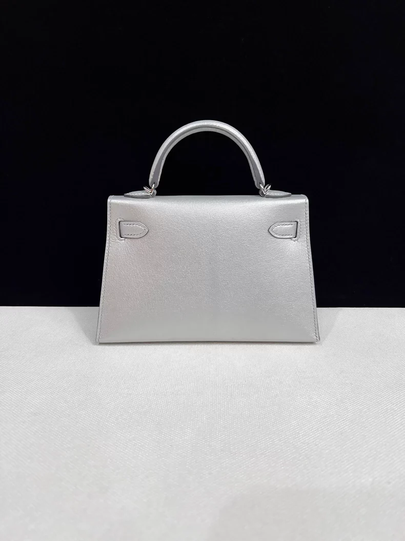HERMES Mini Kelly 20 Olympic Silver leather gold hardware - Image 3