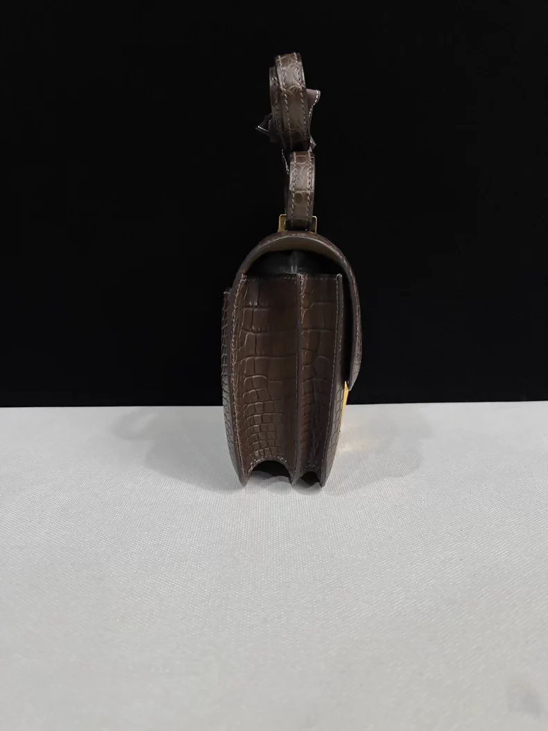 HERMES Constance 19C Grey Matte Alligator Leather gold hardware - Image 4