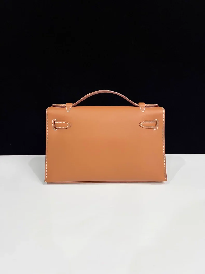 HERMES Kelly Pochette Gold swift leather palladium hardware - Image 2