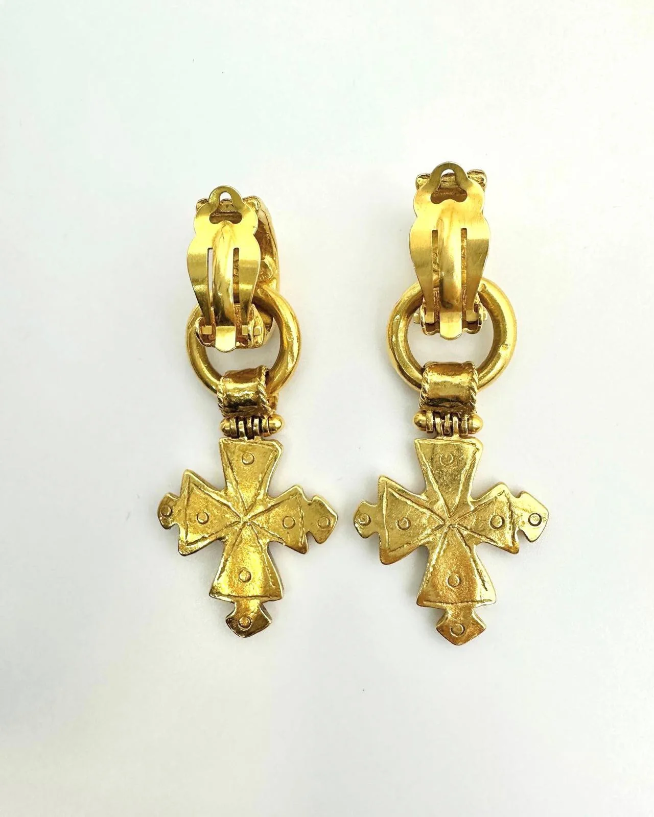 1994 Chanel Cross Vintage Clip On Earrings - Image 2