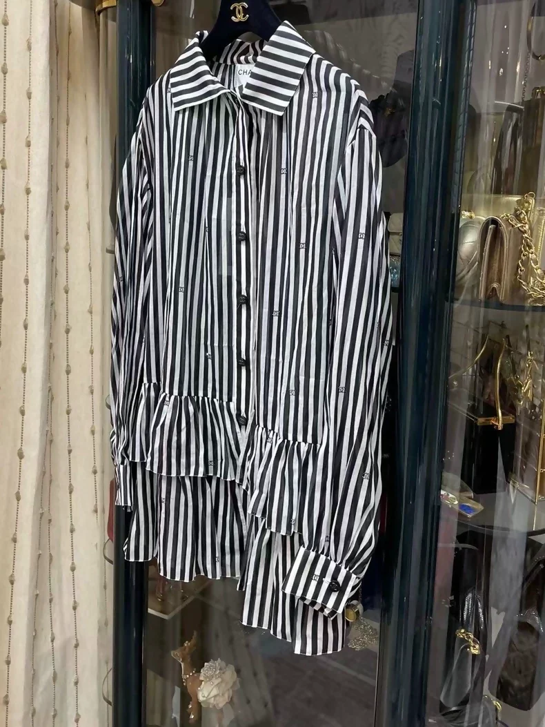 Chanel 24M Black & white Striped Shirt - Image 2