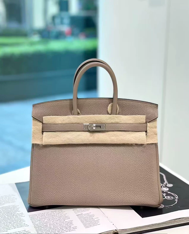 Hermes Birkin 25 Gris Asphalt Togo Leather Palladium Hardware