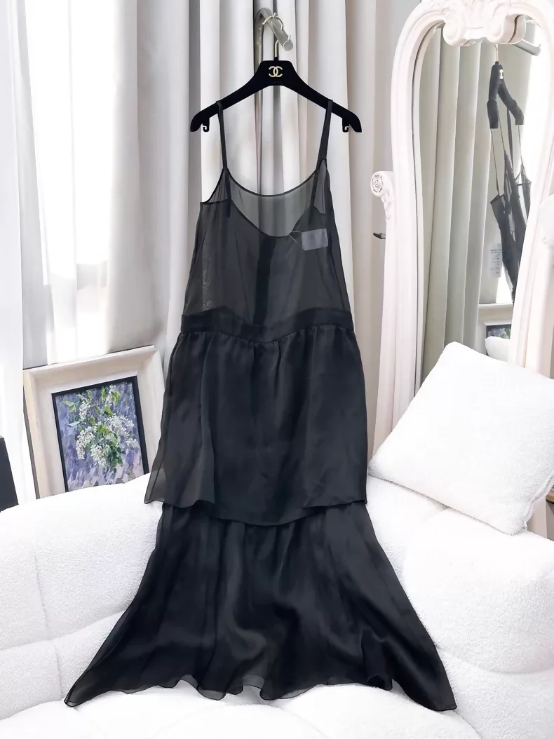Chanel 24S Black silk dress