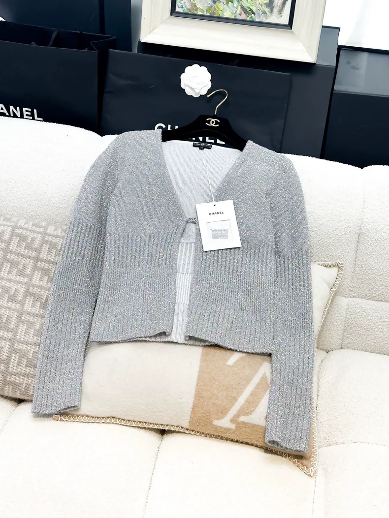 Chanel 22A silver cardigan