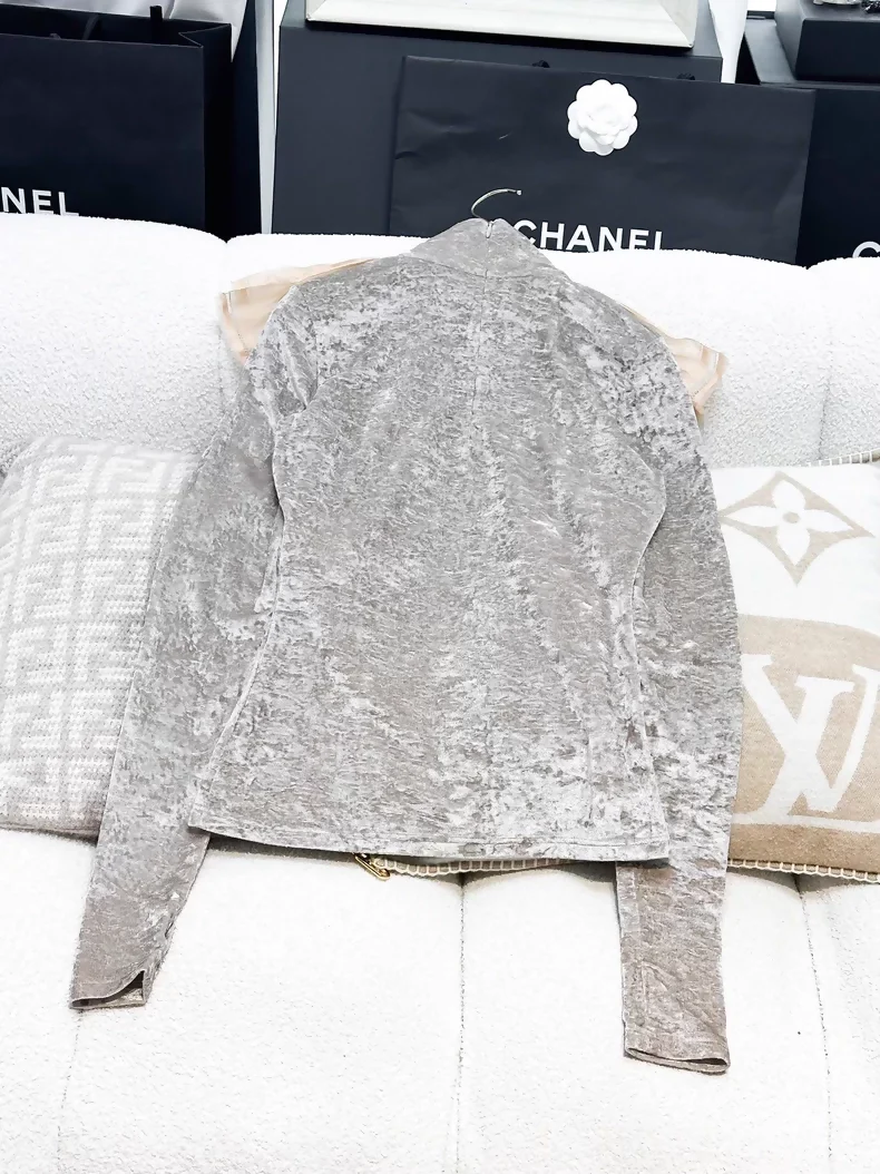 Chanel 24A box collar velvet top - Image 2