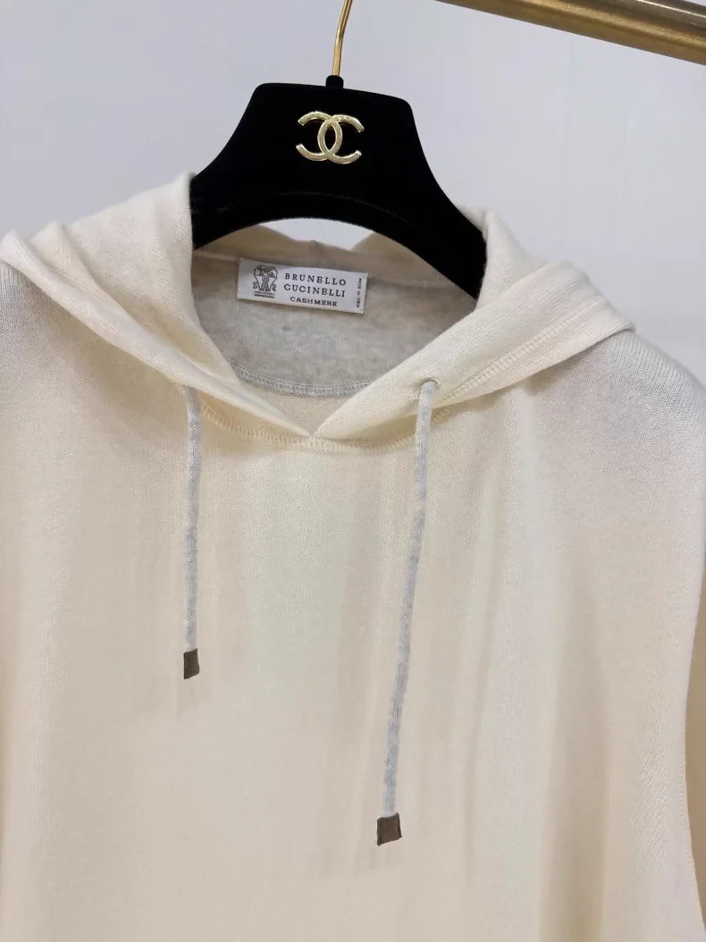 Brunello Cucinelli 100% Cashmere Hoodie/Knit Top - Image 2