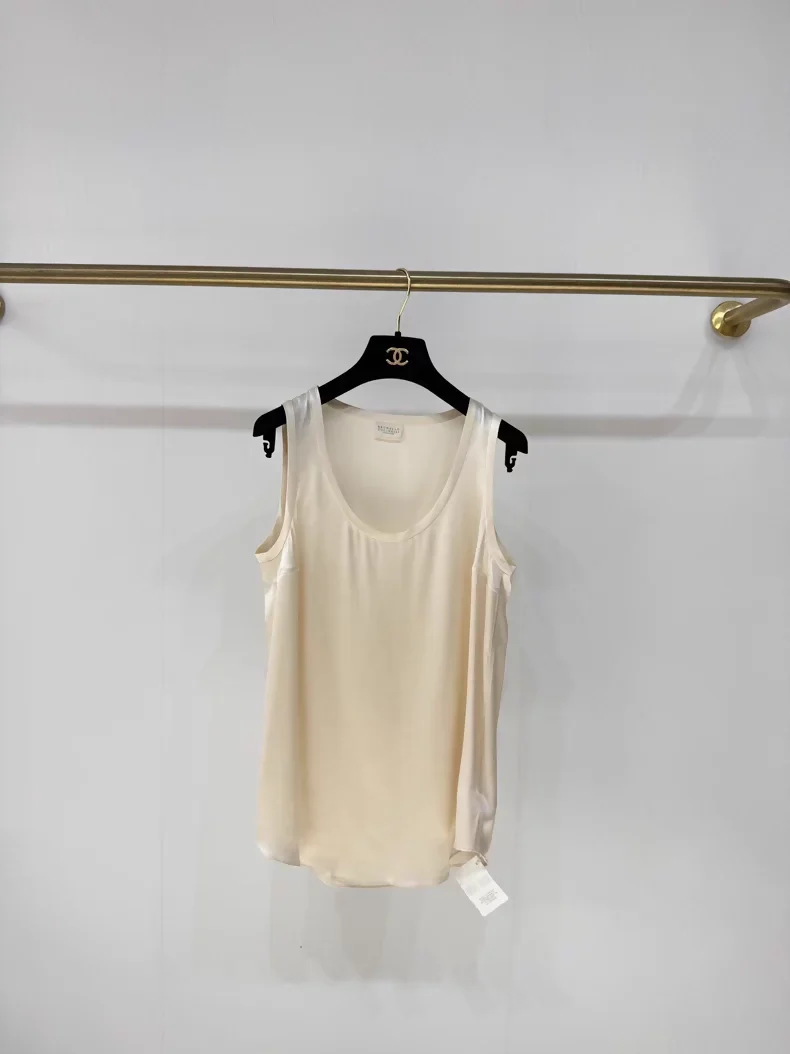 Brunello Cucinelli silk sleeveless vest top