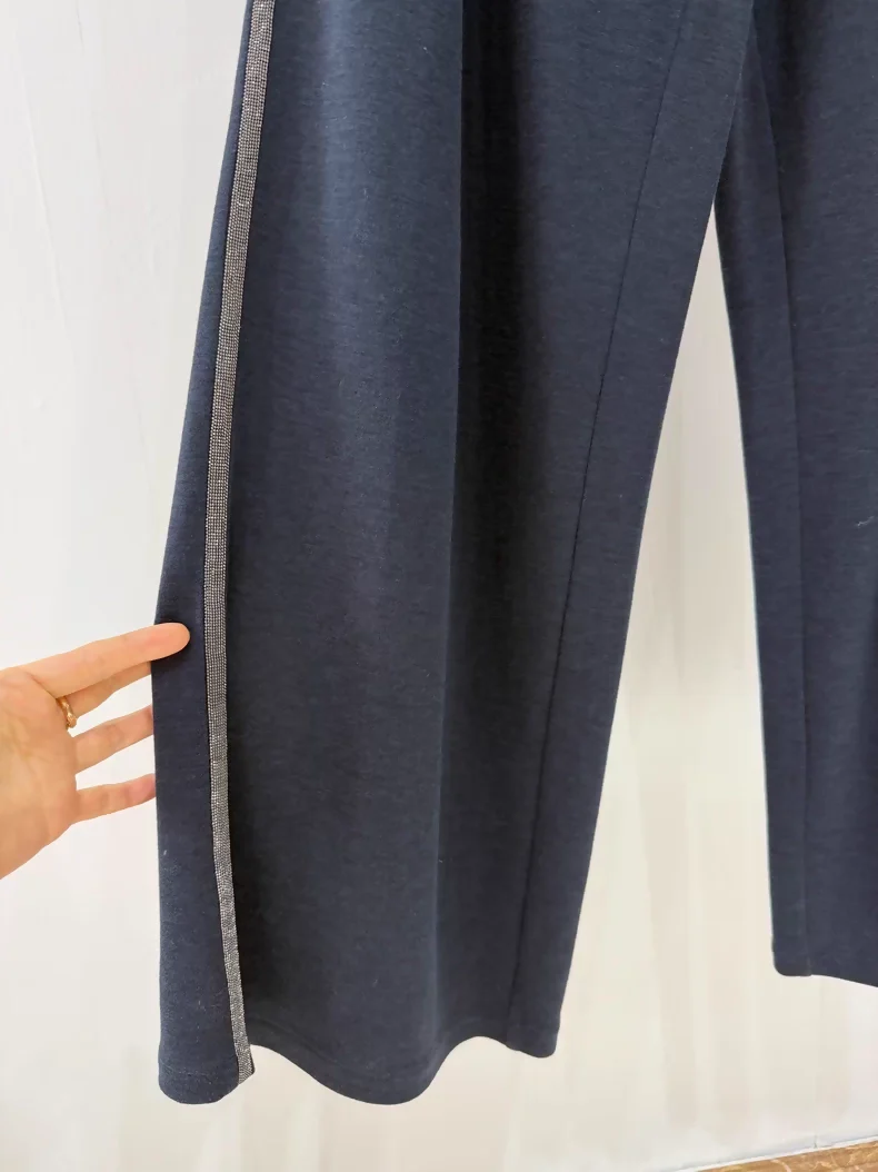 BRUNELLO CUCINELLI women's wide-leg trousers, blue - Image 3
