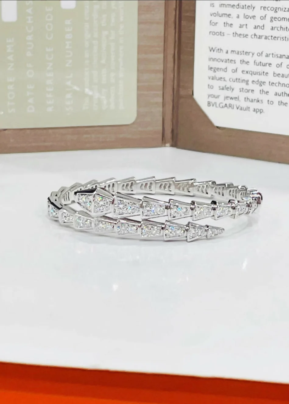 Bvlgari AU750 platinum full diamond snake bracelet - Image 3