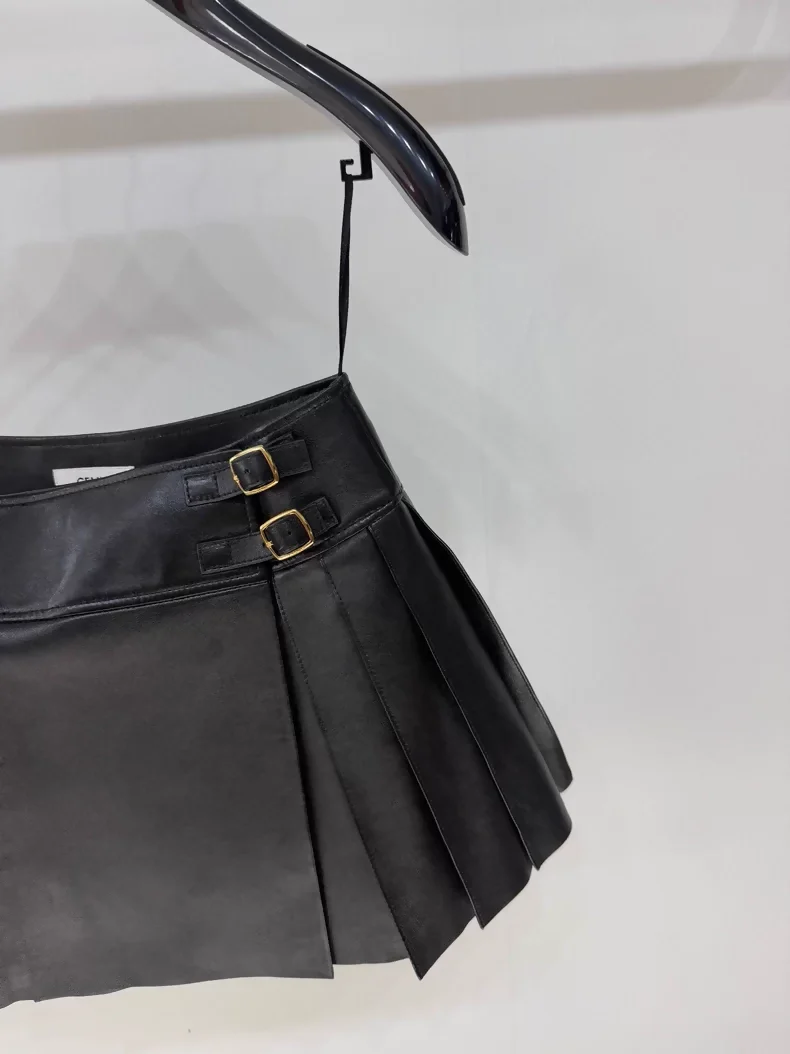 Celine pleated leather skirt - Image 2
