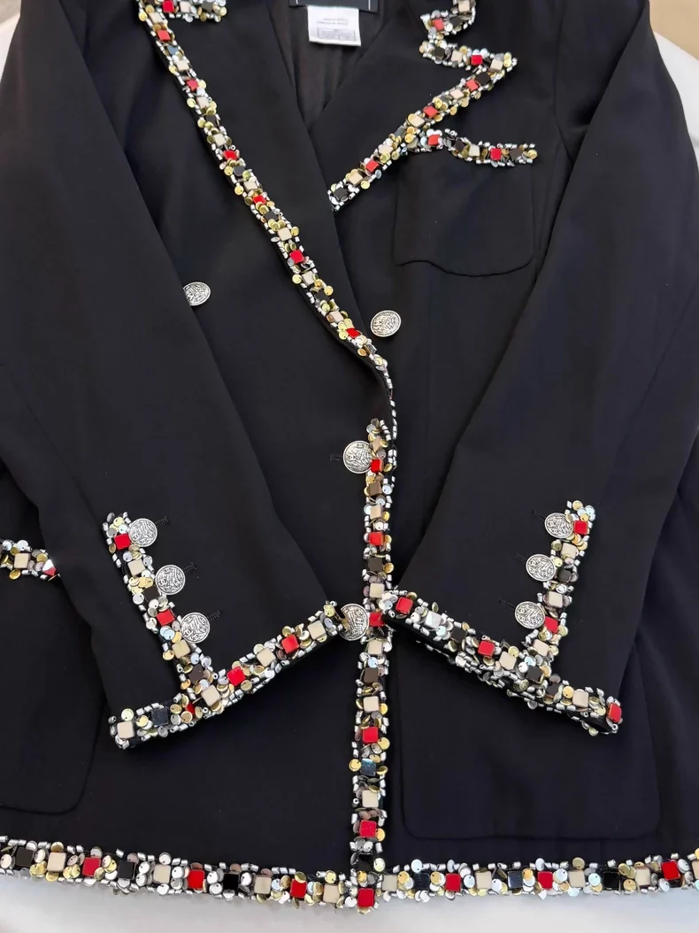 Chanel 05C black & sequined trim jacket - Image 3