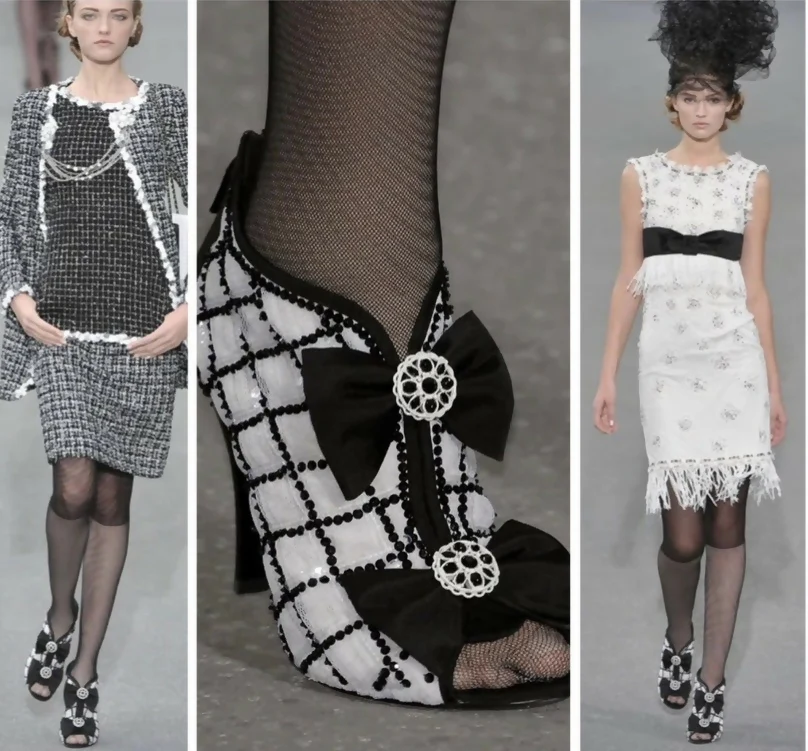 Chanel 09P Removable CC Brooch Black Sequin Bow Strap Heels EU 40 - Image 3