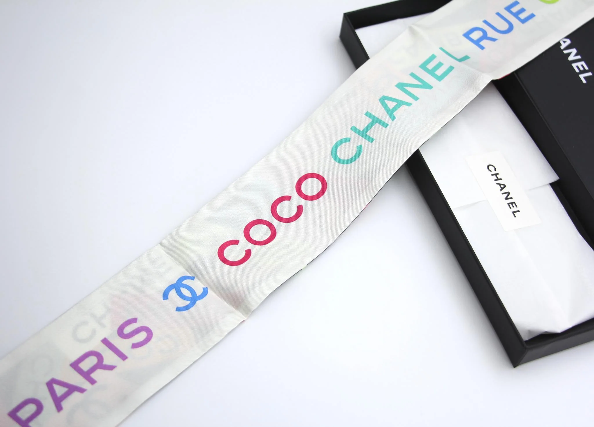 Chanel 100 Silk Multicolour Coco Mark Scarf - Image 11