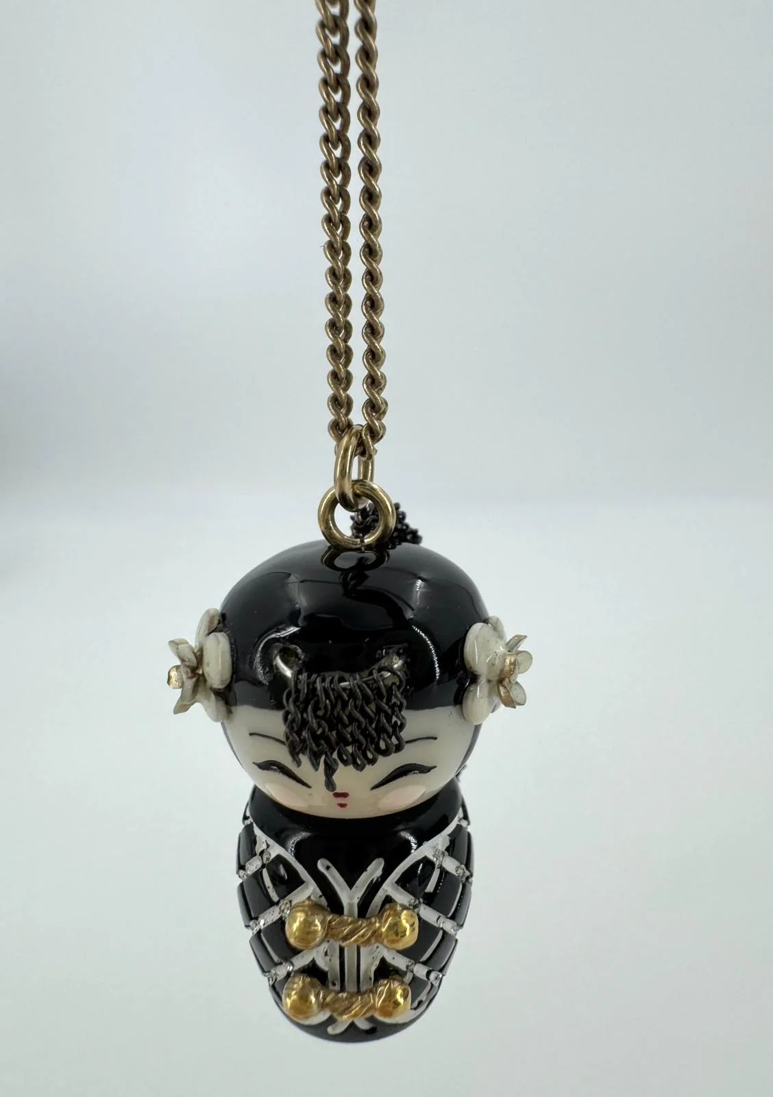 Chanel 10A Double C Acrylic Porcelain shanghai Doll Necklace - Image 16