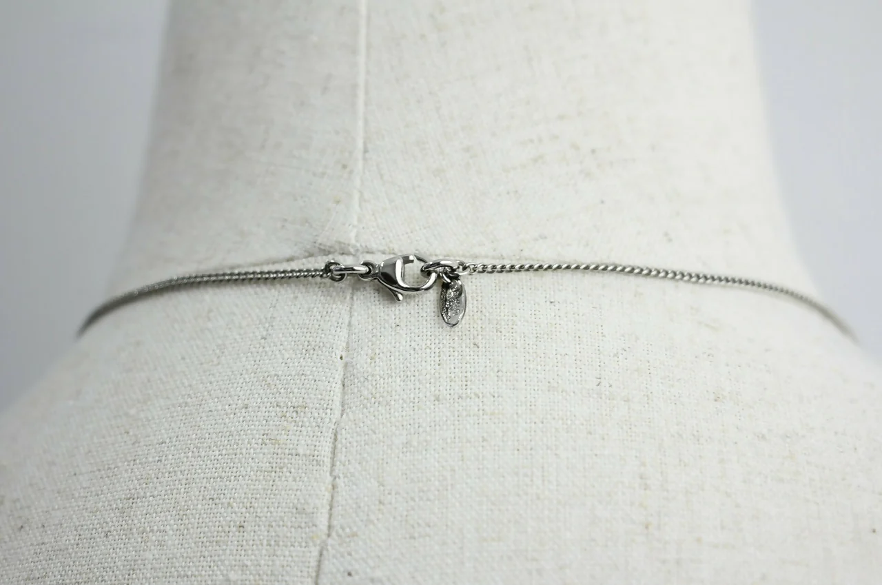 Chanel 10V Rhinestone Silver CC Mark Necklace - Image 3