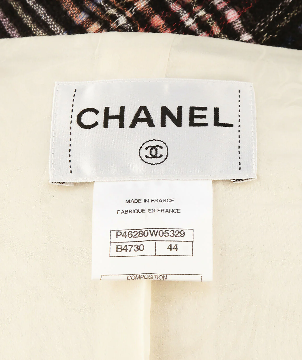 CHANEL 13A PARIS EDINBURGH ECRU TWEED JACKET GRIPOIX BUTTONS FR 44 - Image 10