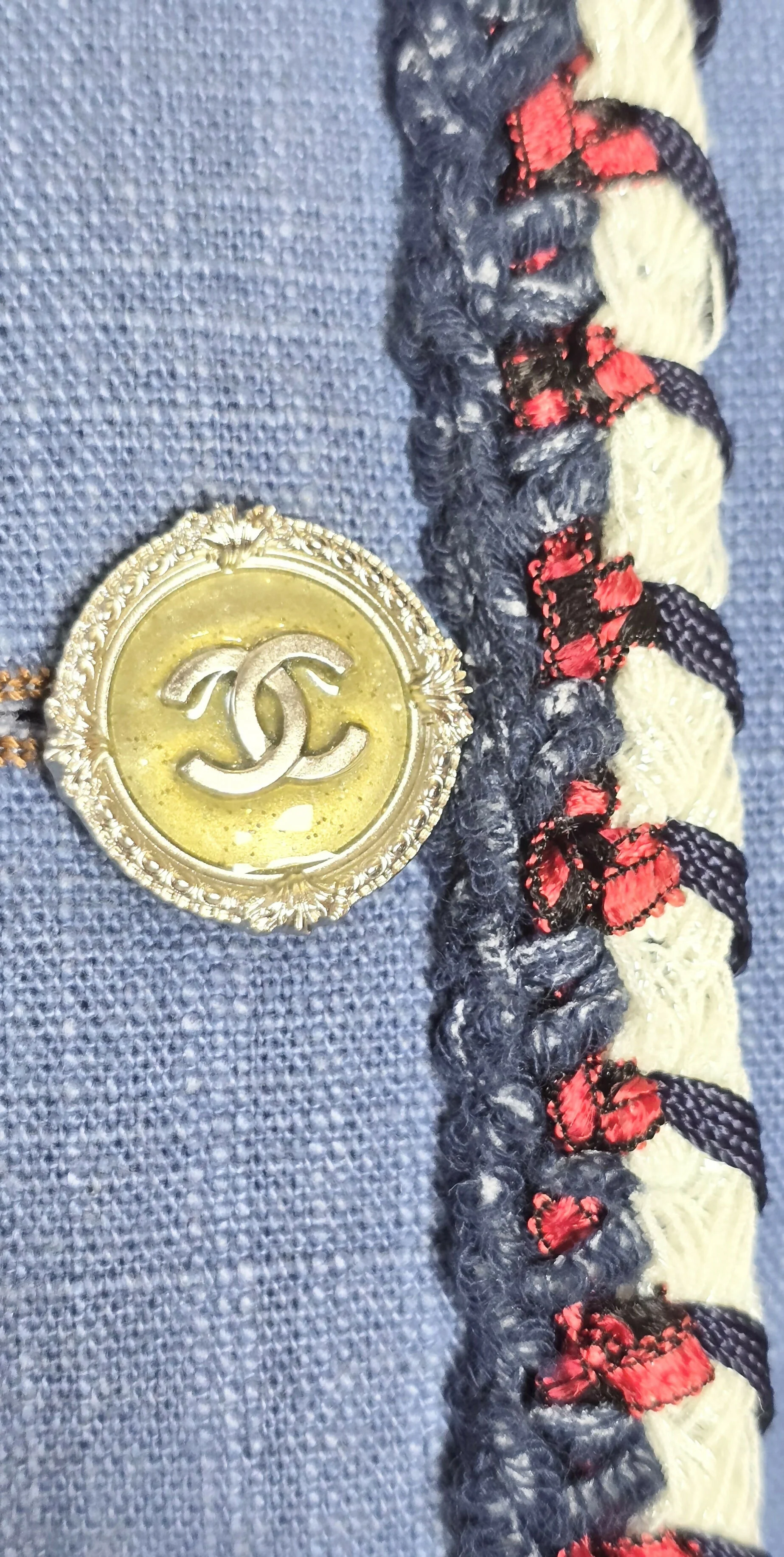 Chanel 13C Paris-Versailles Runway Blue Denim Braided Trim Jacket FR 38 - Image 4