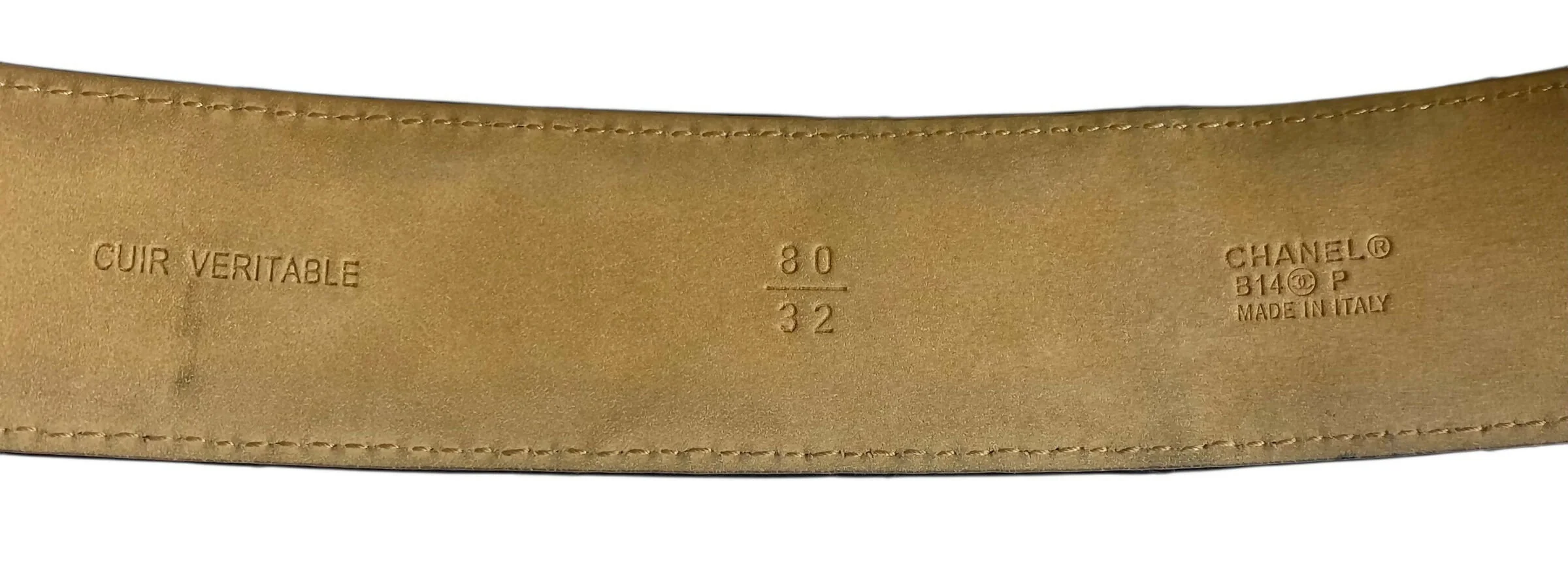 Chanel 14A Black Quilted Lambskin Silver CC Logo Belt 80/32 - Image 9