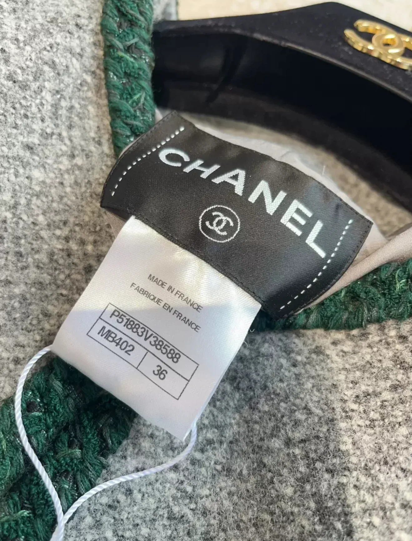 CHANEL 15A METIERS D'ART PARIS-SALZBURG Green & Gray tweed jacket size 36 - Image 5