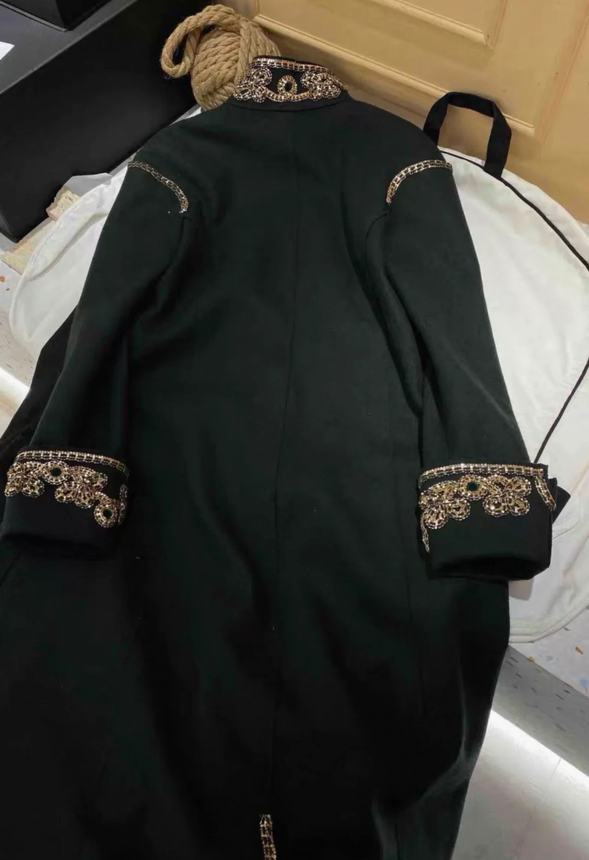 Chanel 15a Salzburg military green embroidered coat, size FR42 - Image 2
