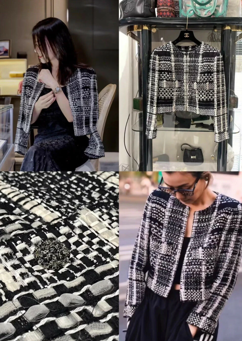 Chanel 15C Black and White Tweed Jacket - Image 3
