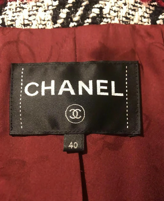 Chanel 16A Runway Burgundy Plaid Tweed Fringe Jacket FR 40 - Image 8
