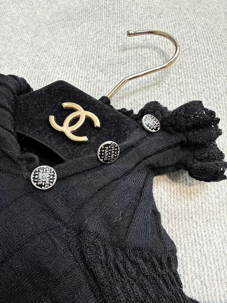 Chanel 16B Black Knit Top - Image 7