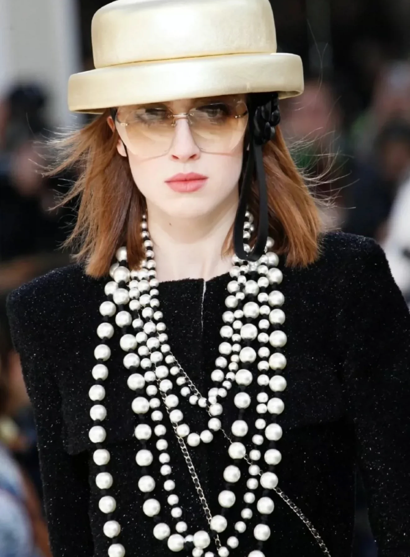 Chanel 16k Golden Metallic Lambskin Boater Hat - Image 6