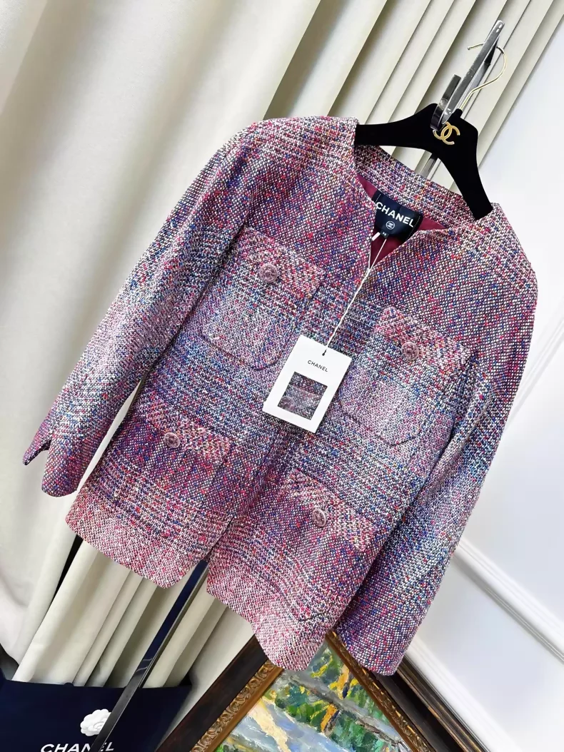 Chanel 17 Pink-Purple Gradient tweed Jacket