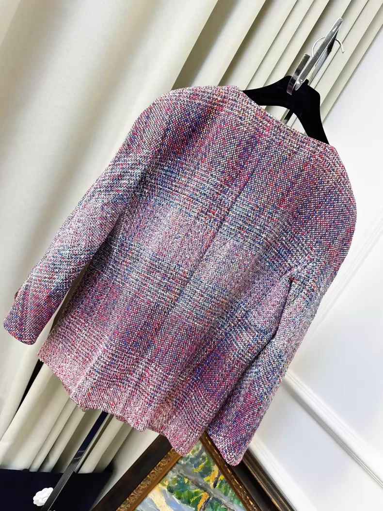 Chanel 17 Pink-Purple Gradient tweed Jacket - Image 2