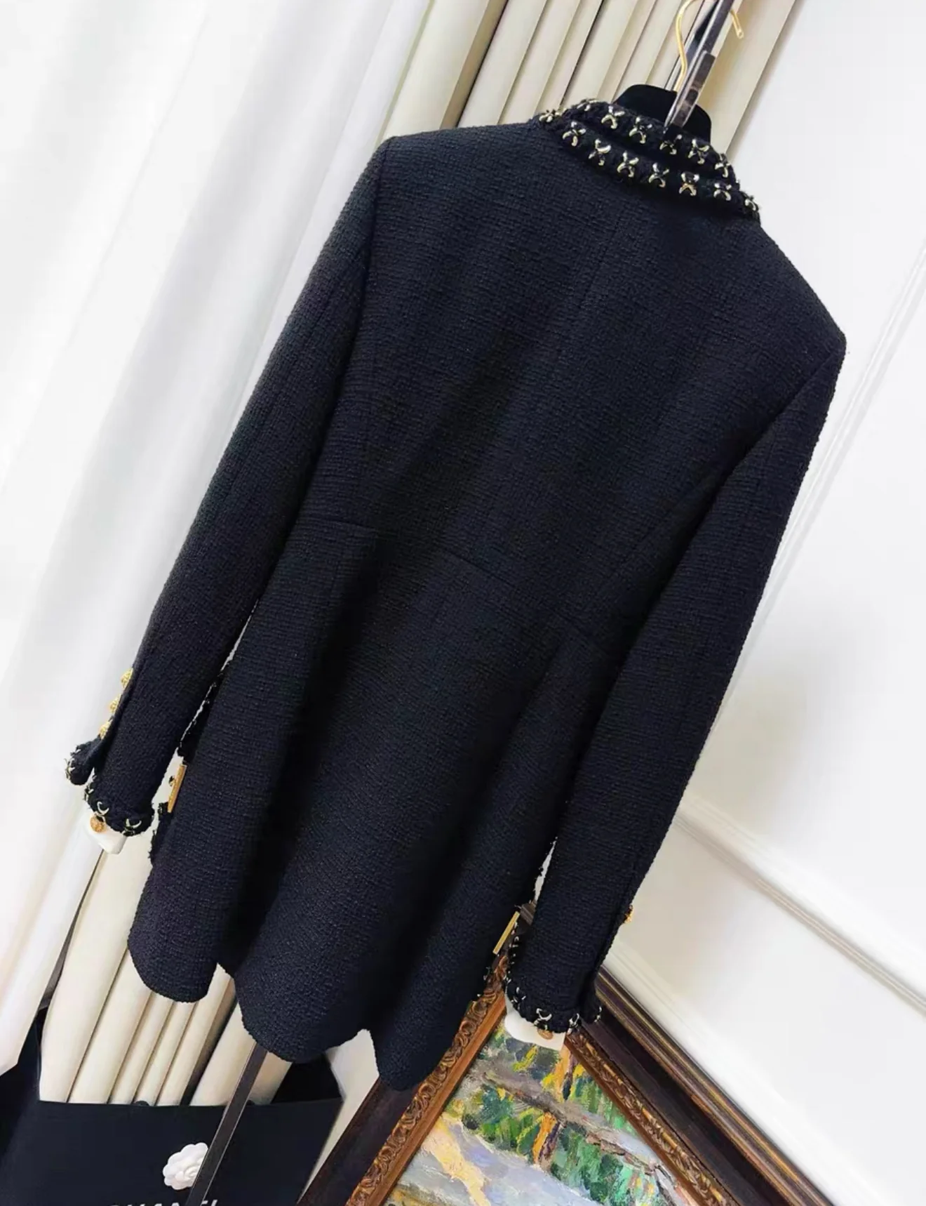 Chanel 17A Black Tweed Jacket - Image 2
