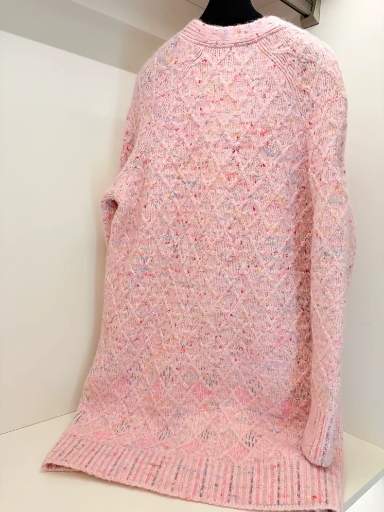 Chanel 17A pink cashmere tweed cardigan - Image 7