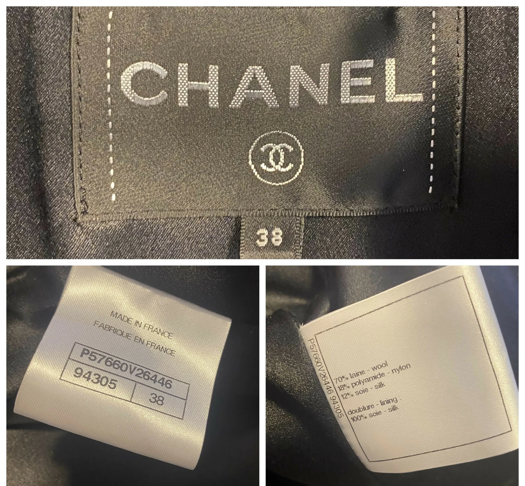 Chanel 17A Space Station Black Boucle Wool Double Breast Long Wool Coat FR 38 - Image 10