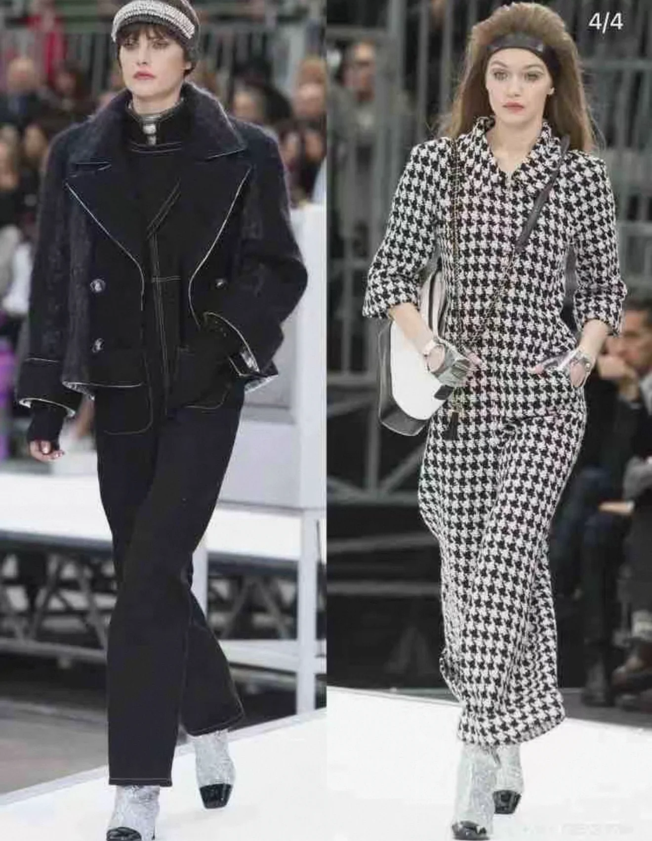 Chanel 17K black and white houndstooth jumpsuit - Image 2