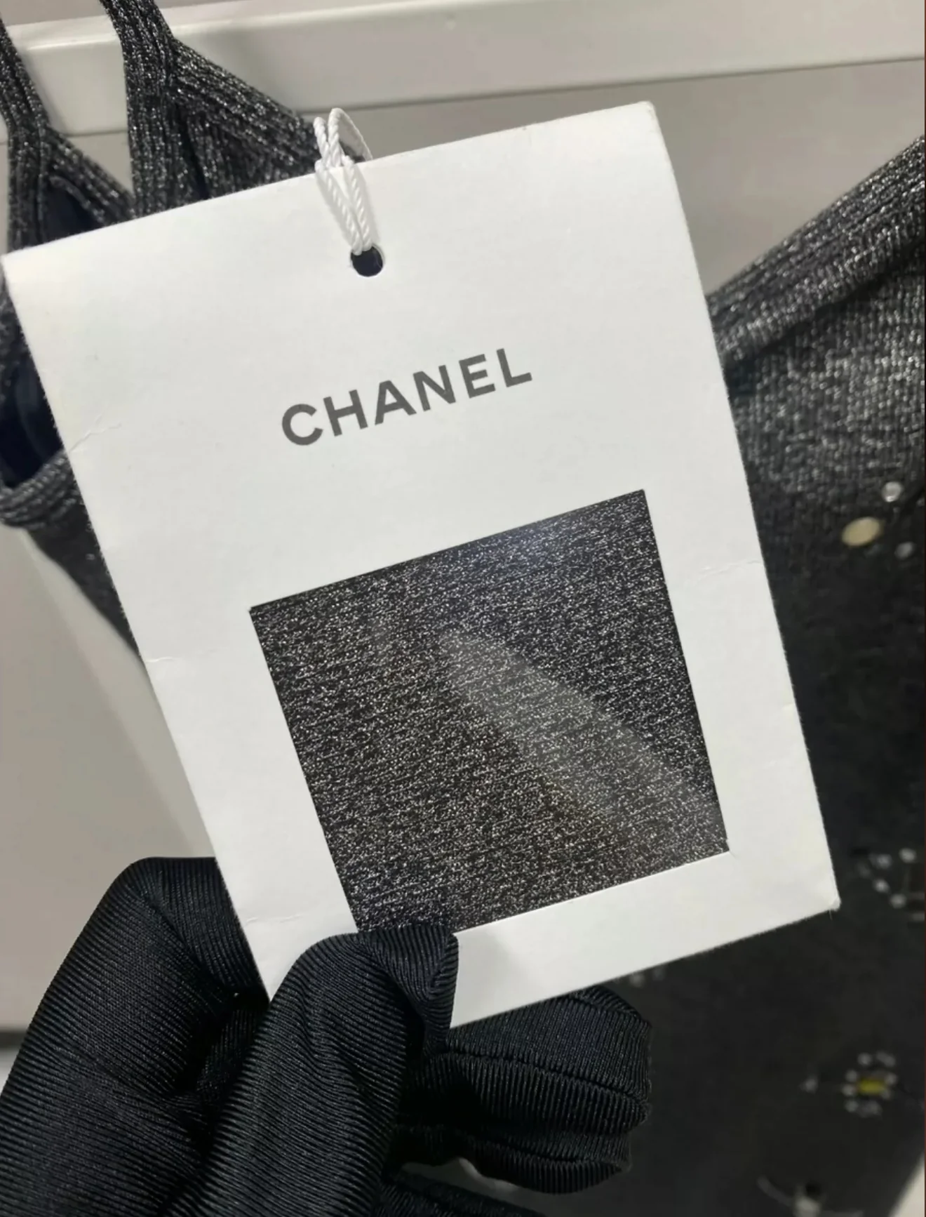 Chanel 17P Black & Silver Iridescent Jersey Dress - Image 5