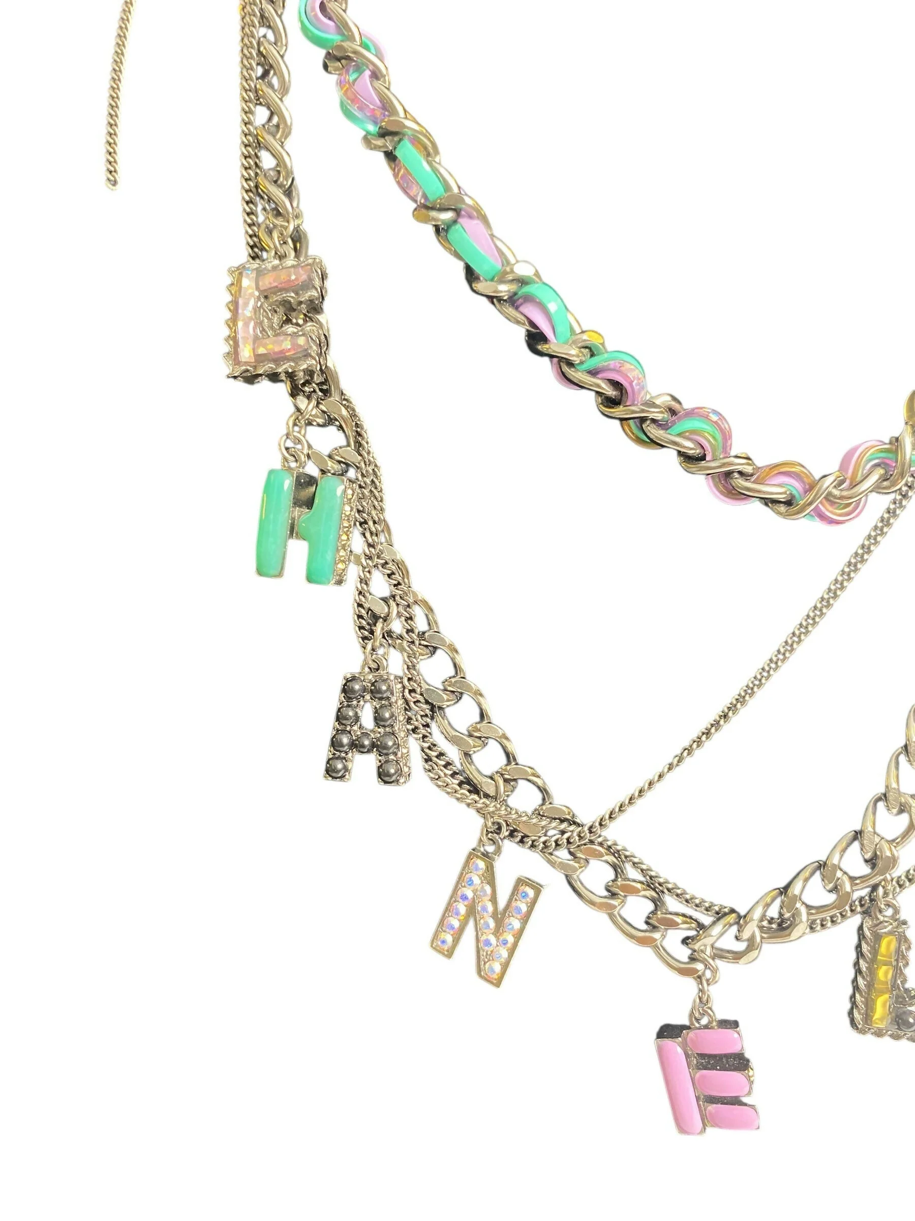 Chanel 17P Charms & Chains Letters Multicolor Necklace Belt - Image 9