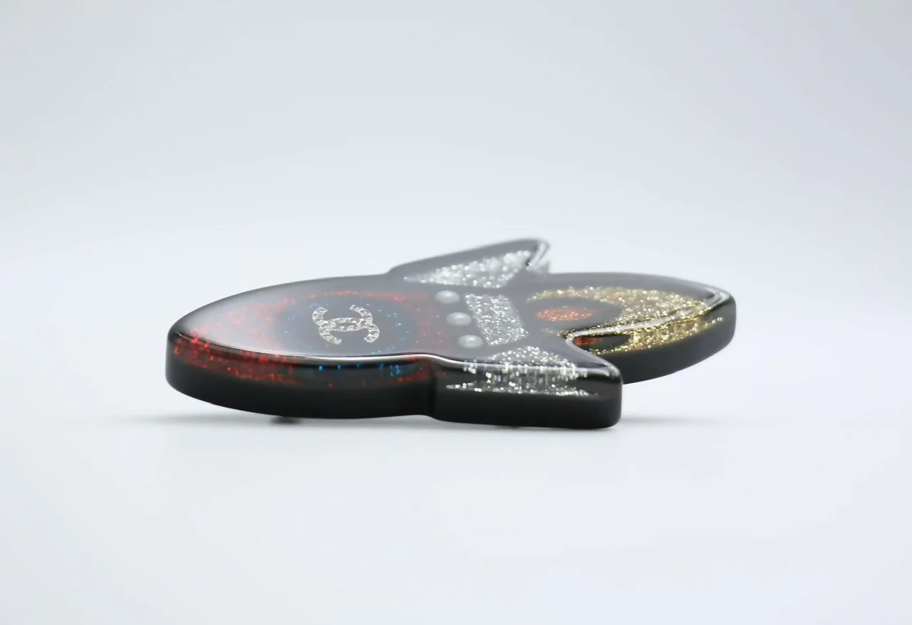 Chanel 17S Resin Rocket Glitter Creative Brooch - Image 2