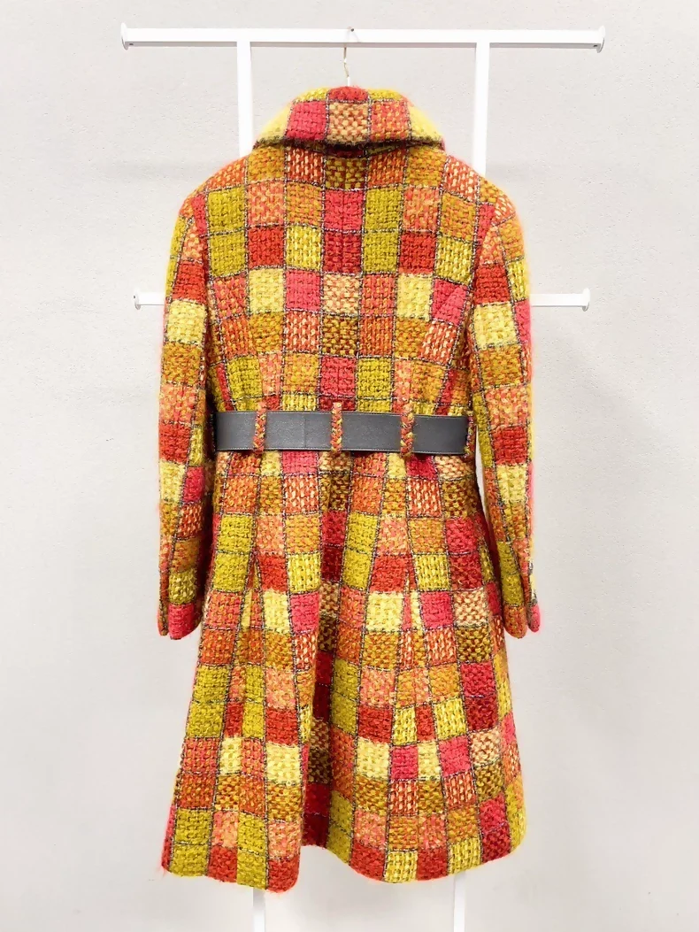 Chanel 18 Orange yellow tweed long coat - Image 2