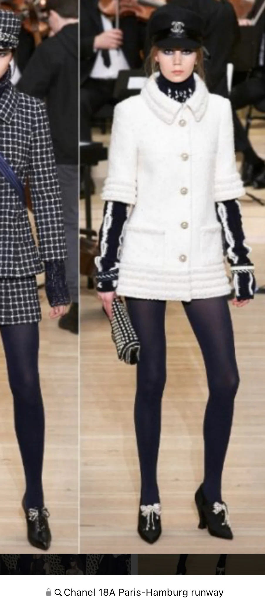 Chanel 18A Paris-Hamburg Ecru/White Pearly Tweed jacket pearl buttons size 36 - Image 4