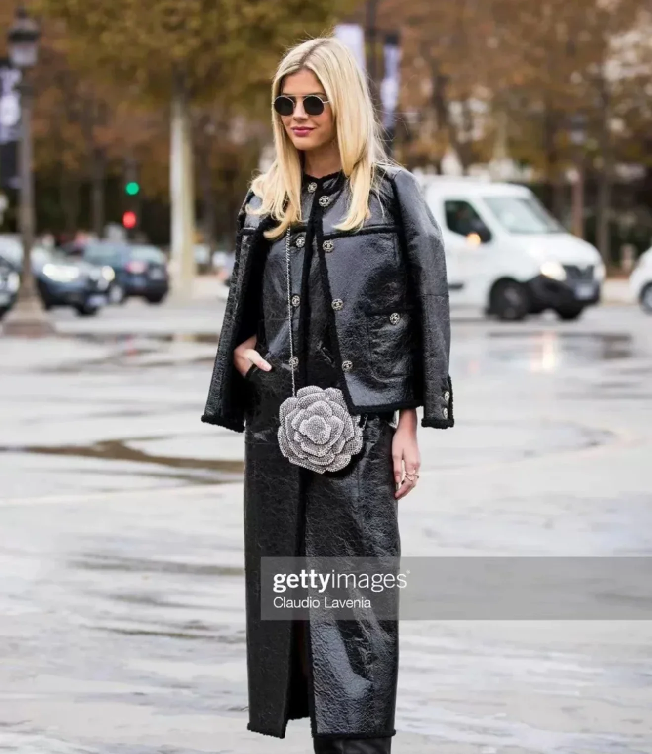 Chanel 18K Black Shearling Lambskin Jacket - Image 2