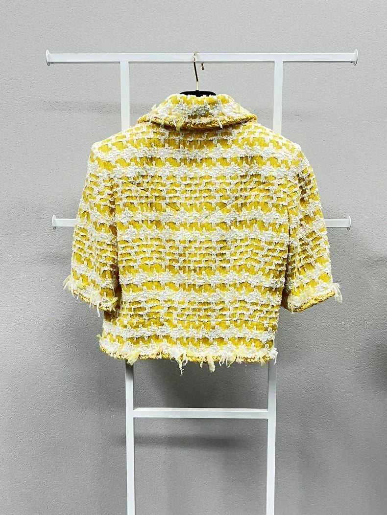 Chanel 18s m yellow tweed jacket - Image 2