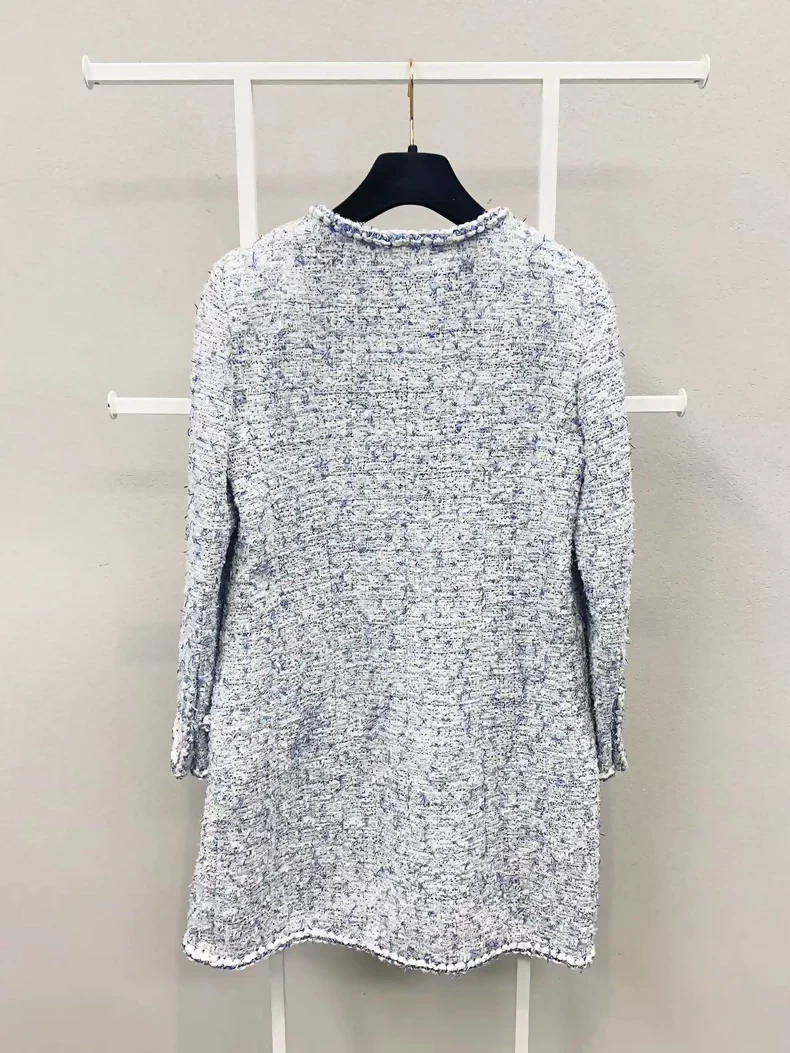 Chanel 19 Blue and White tweed Jacket - Image 2