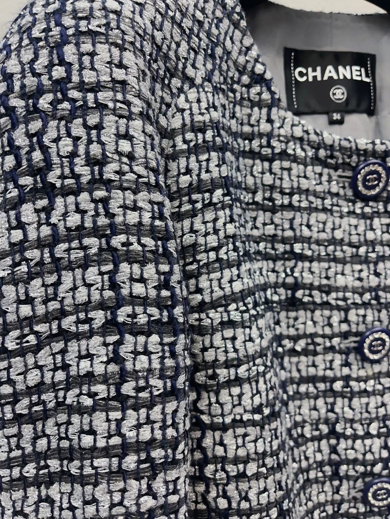 Chanel 19 blue gray tweed Jacket - Image 3
